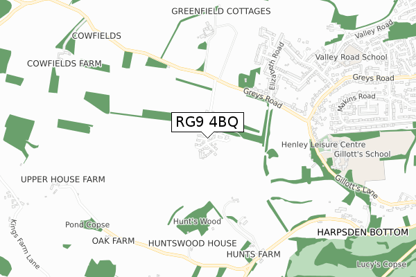 RG9 4BQ map - small scale - OS Open Zoomstack (Ordnance Survey)