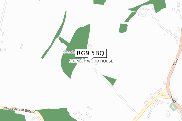 RG9 5BQ map - large scale - OS Open Zoomstack (Ordnance Survey)