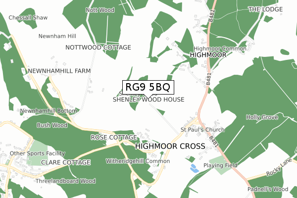 RG9 5BQ map - small scale - OS Open Zoomstack (Ordnance Survey)