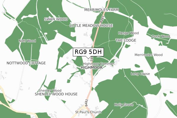 RG9 5DH map - small scale - OS Open Zoomstack (Ordnance Survey)