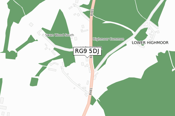 RG9 5DJ map - large scale - OS Open Zoomstack (Ordnance Survey)