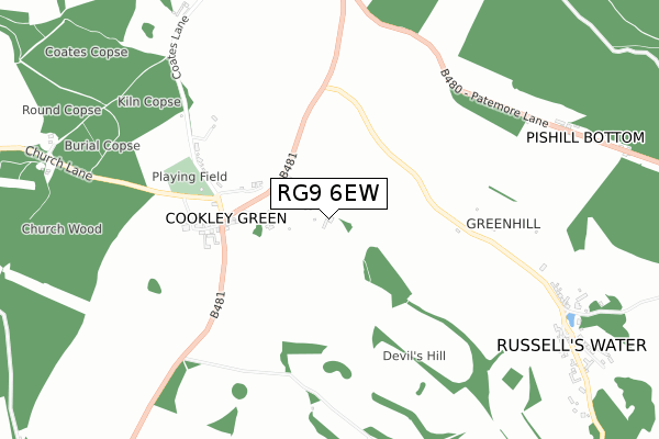 RG9 6EW map - small scale - OS Open Zoomstack (Ordnance Survey)