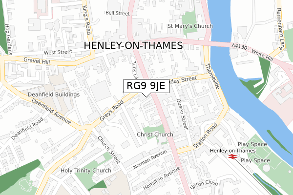 RG9 9JE map - large scale - OS Open Zoomstack (Ordnance Survey)