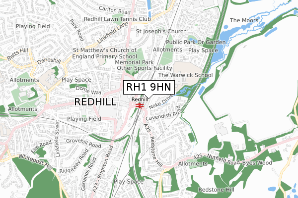 RH1 9HN map - small scale - OS Open Zoomstack (Ordnance Survey) RH1 9HN map - small scale - OS Open Zoomstack (Ordnance Survey)