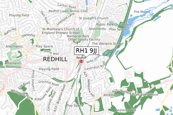 RH1 9JJ map - small scale - OS Open Zoomstack (Ordnance Survey) RH1 9JJ map - small scale - OS Open Zoomstack (Ordnance Survey)
