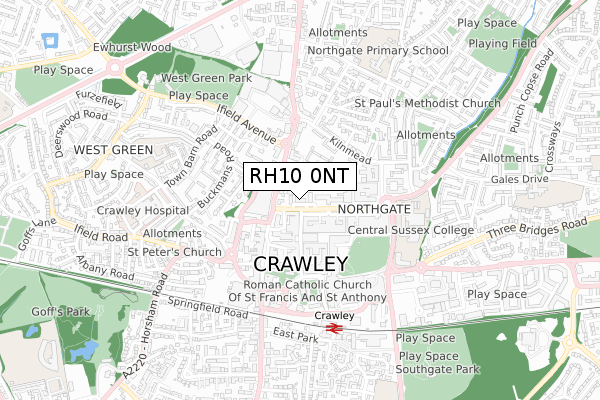 RH10 0NT map - small scale - OS Open Zoomstack (Ordnance Survey) RH10 0NT map - small scale - OS Open Zoomstack (Ordnance Survey)