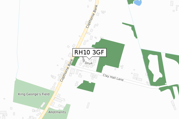 RH10 3GF map - large scale - OS Open Zoomstack (Ordnance Survey)