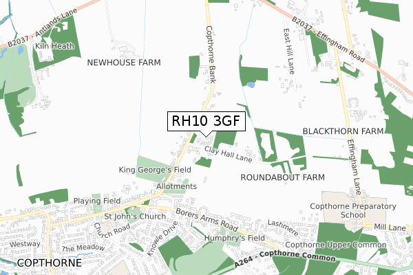 RH10 3GF map - small scale - OS Open Zoomstack (Ordnance Survey)