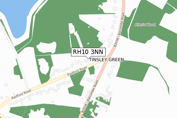 RH10 3NN map - large scale - OS Open Zoomstack (Ordnance Survey)