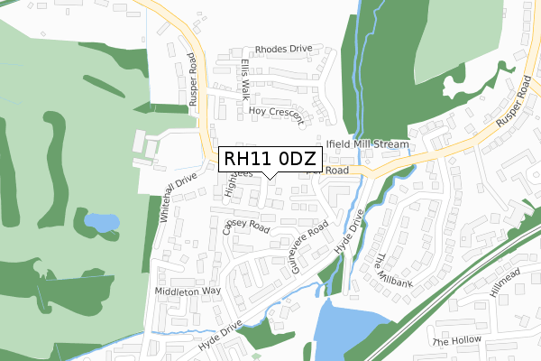 RH11 0DZ map - large scale - OS Open Zoomstack (Ordnance Survey) RH11 0DZ map - large scale - OS Open Zoomstack (Ordnance Survey)