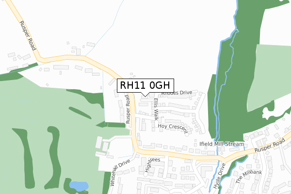 RH11 0GH map - large scale - OS Open Zoomstack (Ordnance Survey) RH11 0GH map - large scale - OS Open Zoomstack (Ordnance Survey)