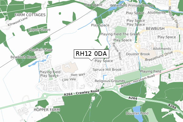 RH12 0DA map - small scale - OS Open Zoomstack (Ordnance Survey)