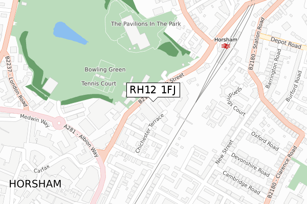 RH12 1FJ map - large scale - OS Open Zoomstack (Ordnance Survey) RH12 1FJ map - large scale - OS Open Zoomstack (Ordnance Survey)