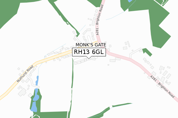RH13 6GL map - large scale - OS Open Zoomstack (Ordnance Survey) RH13 6GL map - large scale - OS Open Zoomstack (Ordnance Survey)