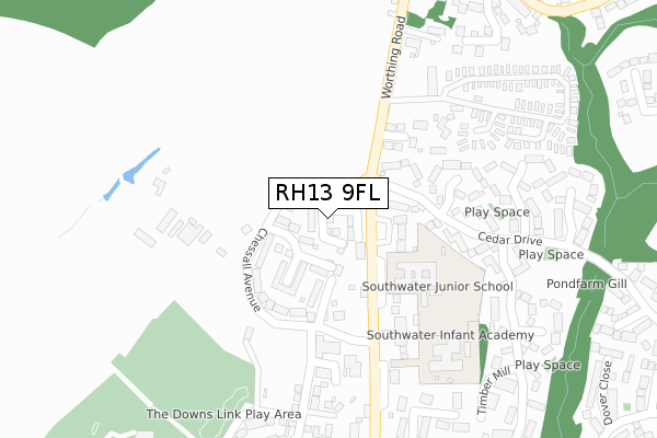 RH13 9FL map - large scale - OS Open Zoomstack (Ordnance Survey) RH13 9FL map - large scale - OS Open Zoomstack (Ordnance Survey)