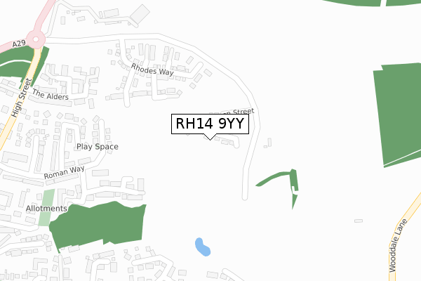 RH14 9YY map - large scale - OS Open Zoomstack (Ordnance Survey) RH14 9YY map - large scale - OS Open Zoomstack (Ordnance Survey)