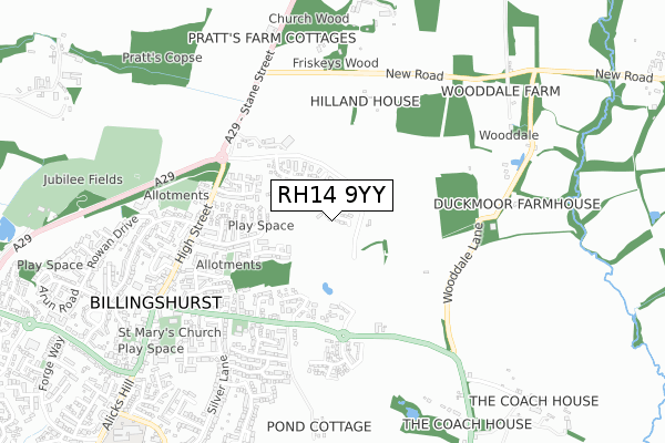 RH14 9YY map - small scale - OS Open Zoomstack (Ordnance Survey) RH14 9YY map - small scale - OS Open Zoomstack (Ordnance Survey)