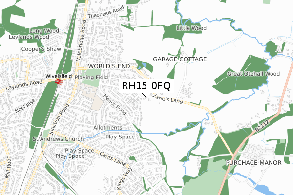 RH15 0FQ map - small scale - OS Open Zoomstack (Ordnance Survey)