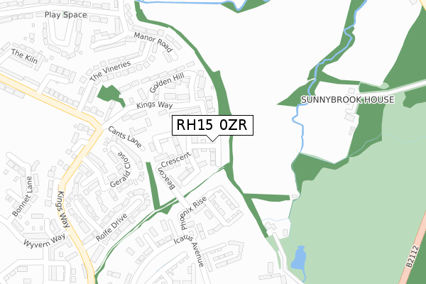 RH15 0ZR map - large scale - OS Open Zoomstack (Ordnance Survey)