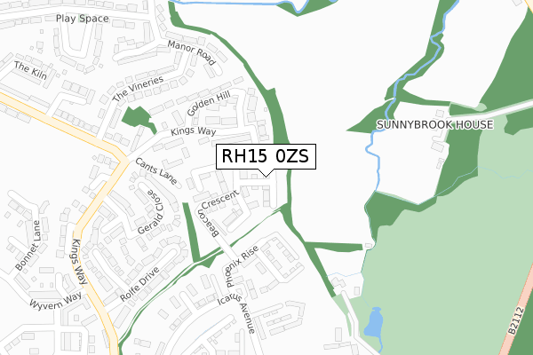 RH15 0ZS map - large scale - OS Open Zoomstack (Ordnance Survey)