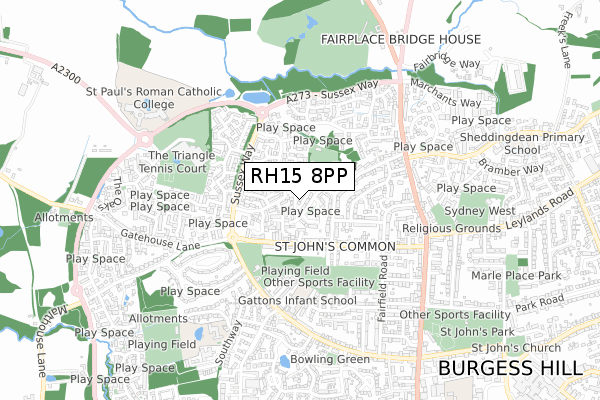 RH15 8PP map - small scale - OS Open Zoomstack (Ordnance Survey)