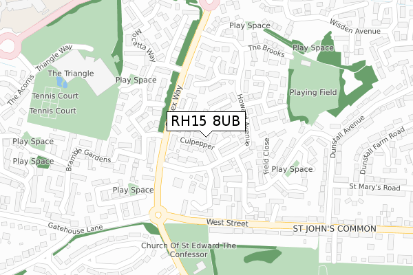 RH15 8UB map - large scale - OS Open Zoomstack (Ordnance Survey)