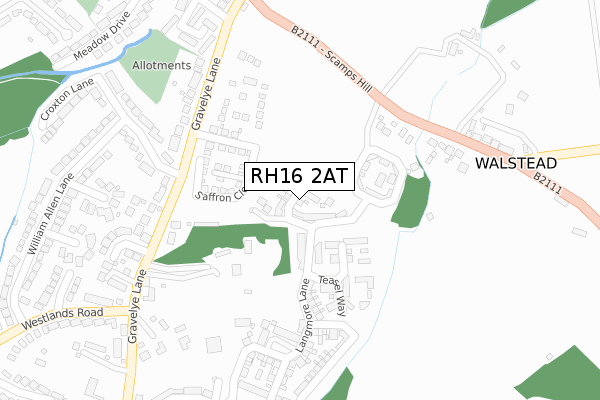 RH16 2AT map - large scale - OS Open Zoomstack (Ordnance Survey)
