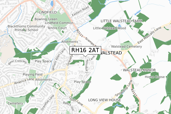 RH16 2AT map - small scale - OS Open Zoomstack (Ordnance Survey)