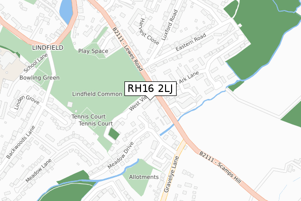 RH16 2LJ map - large scale - OS Open Zoomstack (Ordnance Survey)