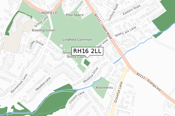 RH16 2LL map - large scale - OS Open Zoomstack (Ordnance Survey)