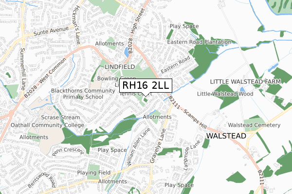 RH16 2LL map - small scale - OS Open Zoomstack (Ordnance Survey)