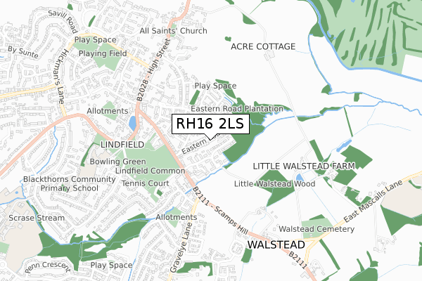 RH16 2LS map - small scale - OS Open Zoomstack (Ordnance Survey)