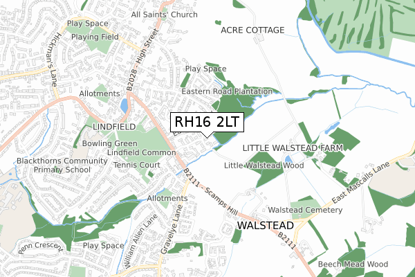 RH16 2LT map - small scale - OS Open Zoomstack (Ordnance Survey)