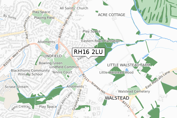 RH16 2LU map - small scale - OS Open Zoomstack (Ordnance Survey)