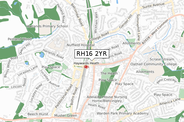 RH16 2YR map - small scale - OS Open Zoomstack (Ordnance Survey) RH16 2YR map - small scale - OS Open Zoomstack (Ordnance Survey)