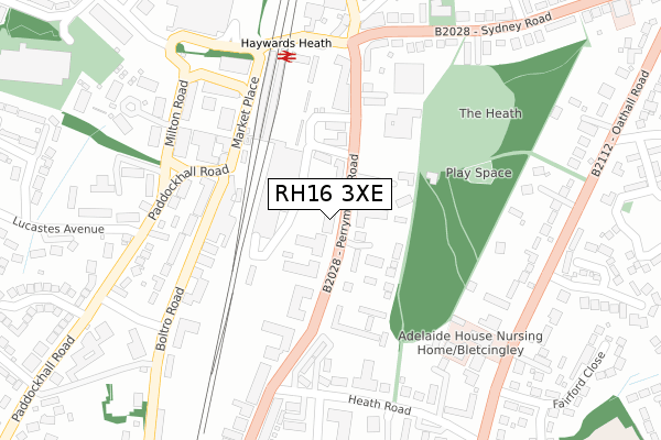 RH16 3XE map - large scale - OS Open Zoomstack (Ordnance Survey)