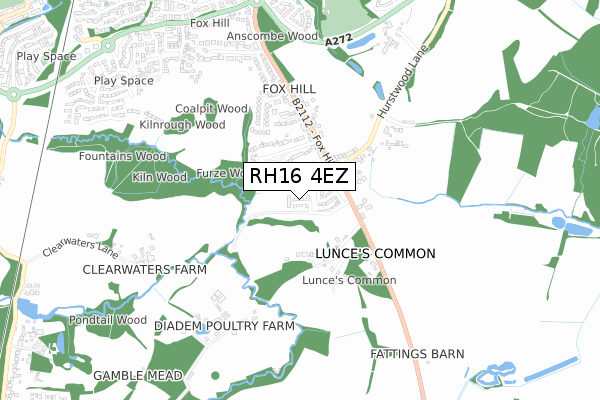 RH16 4EZ map - small scale - OS Open Zoomstack (Ordnance Survey)