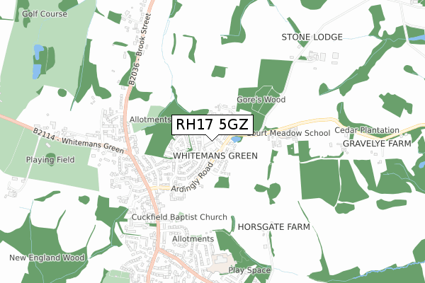 RH17 5GZ map - small scale - OS Open Zoomstack (Ordnance Survey)