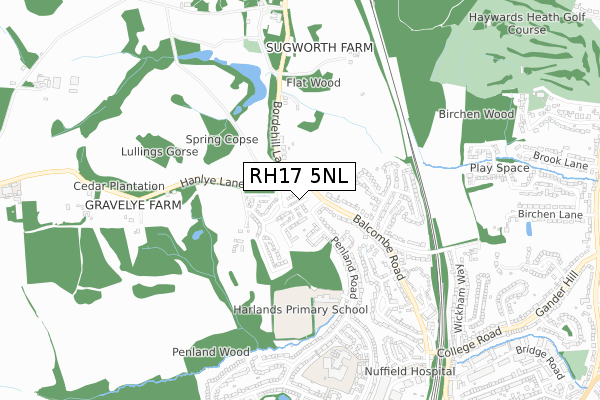 RH17 5NL map - small scale - OS Open Zoomstack (Ordnance Survey)