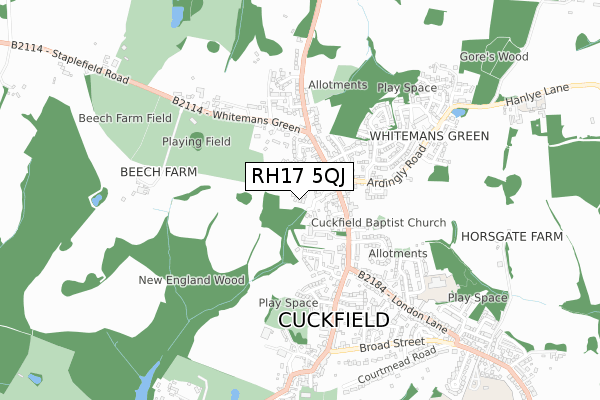 RH17 5QJ map - small scale - OS Open Zoomstack (Ordnance Survey)