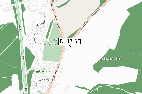 RH17 6FJ map - large scale - OS Open Zoomstack (Ordnance Survey)