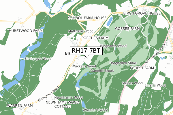 RH17 7BT map - small scale - OS Open Zoomstack (Ordnance Survey)