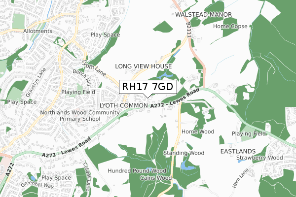 RH17 7GD map - small scale - OS Open Zoomstack (Ordnance Survey) RH17 7GD map - small scale - OS Open Zoomstack (Ordnance Survey)