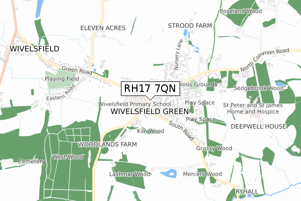 RH17 7QN map - small scale - OS Open Zoomstack (Ordnance Survey)