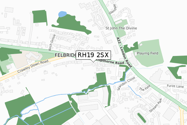 RH19 2SX map - large scale - OS Open Zoomstack (Ordnance Survey) RH19 2SX map - large scale - OS Open Zoomstack (Ordnance Survey)