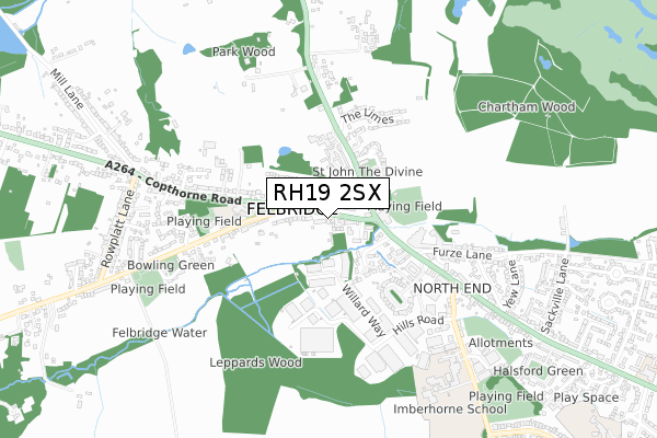 RH19 2SX map - small scale - OS Open Zoomstack (Ordnance Survey) RH19 2SX map - small scale - OS Open Zoomstack (Ordnance Survey)