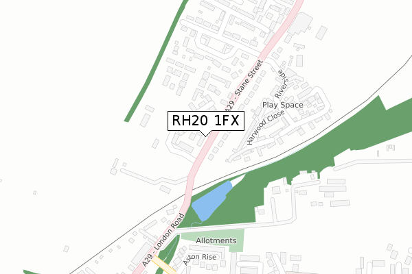 RH20 1FX map - large scale - OS Open Zoomstack (Ordnance Survey)