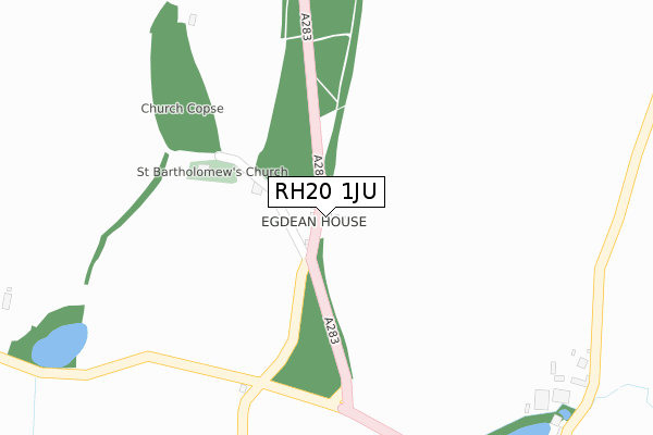 RH20 1JU map - large scale - OS Open Zoomstack (Ordnance Survey)
