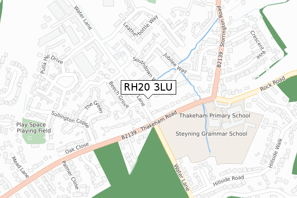 RH20 3LU map - large scale - OS Open Zoomstack (Ordnance Survey)