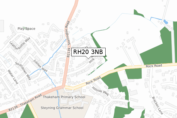 RH20 3NB map - large scale - OS Open Zoomstack (Ordnance Survey)